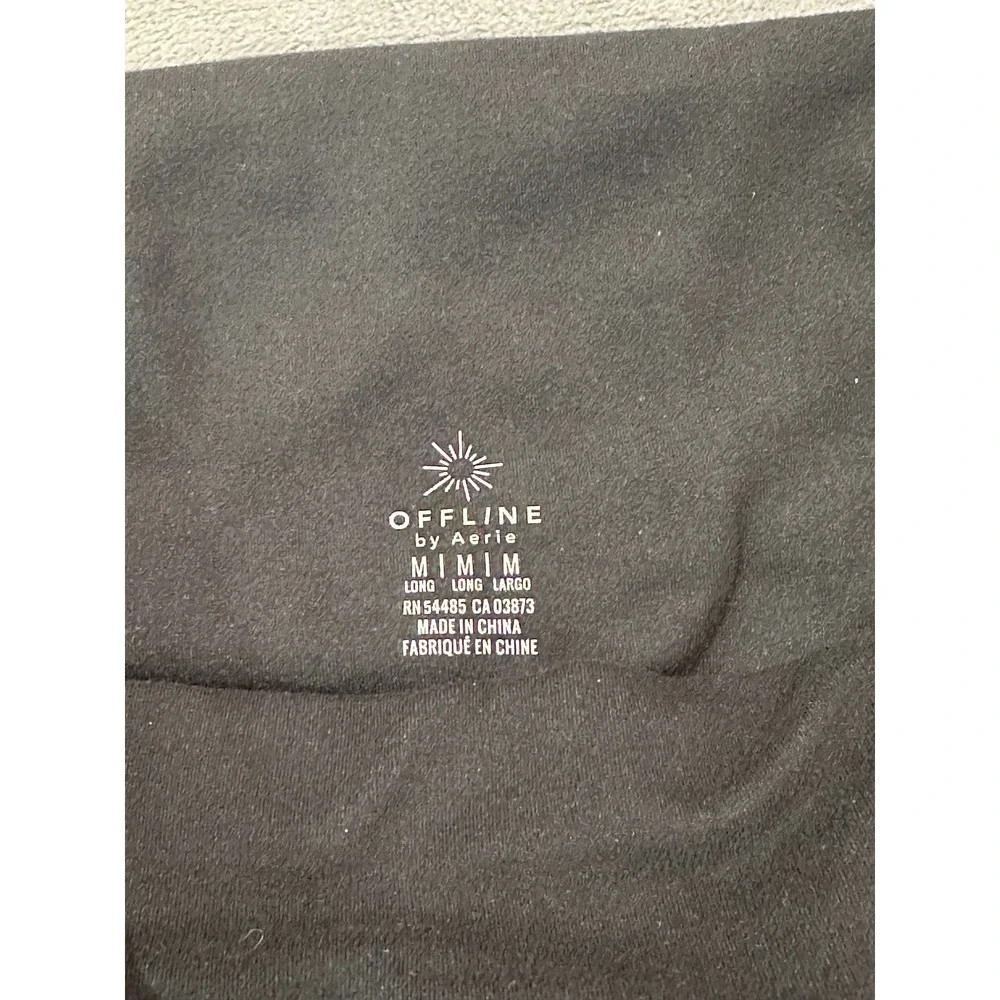 OFFLINE by Aerie Real Me Joggers Black High Waisted Foldover Pants Medium Long